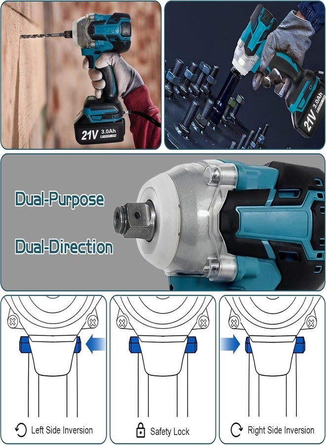 PASHANDOZ Professional Cordless Impact Wrench with Brushless Motor Heavy-Duty for Automotive & Industrial Use Brushless Copper Motor Impact Power Drill Solo Tool Loosen and Tighten Robust Nuts - Image 3